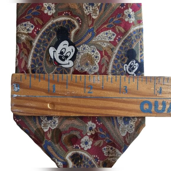 Vintage Disney Originals 100% Silk Mickey Mouse Paisley Necktie Handmade - Picture 8 of 10